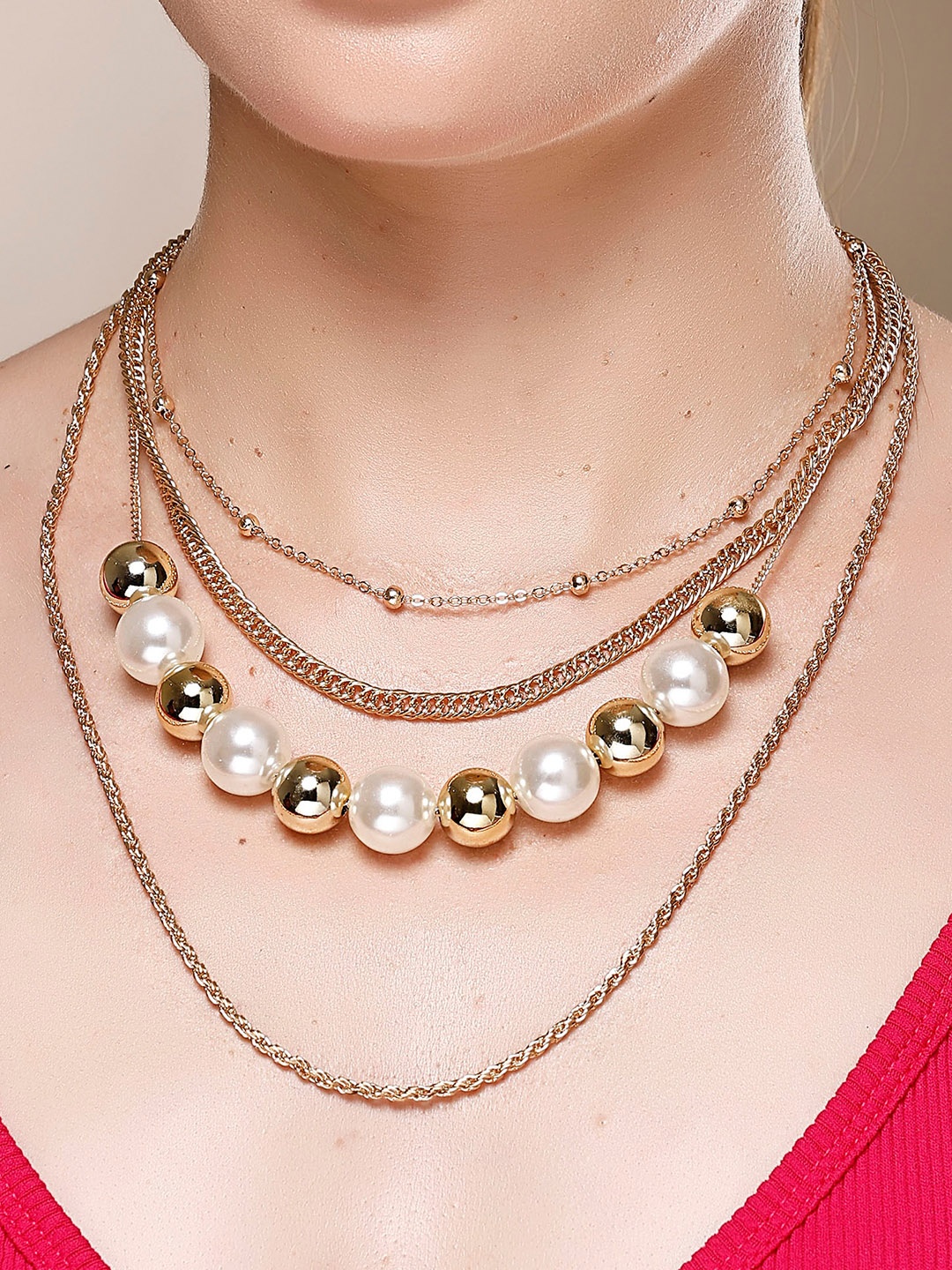 

Bohey by KARATCART Gold-Plated Layered Necklace