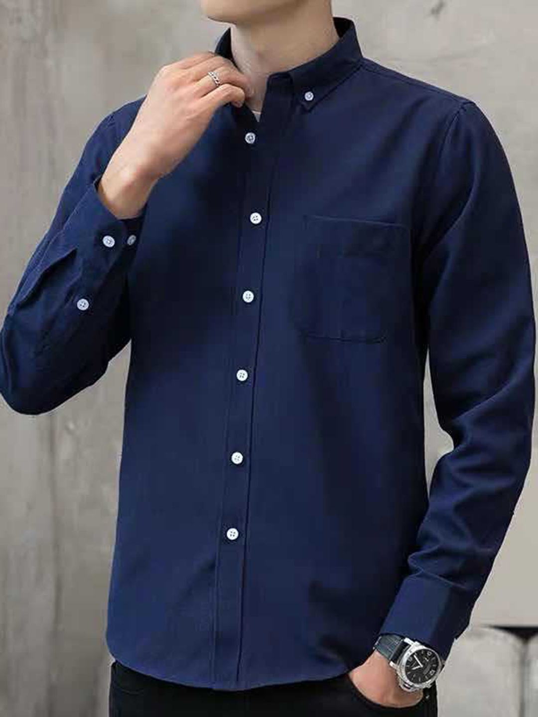 

StyleCast Men Opaque Casual Shirt, Navy blue