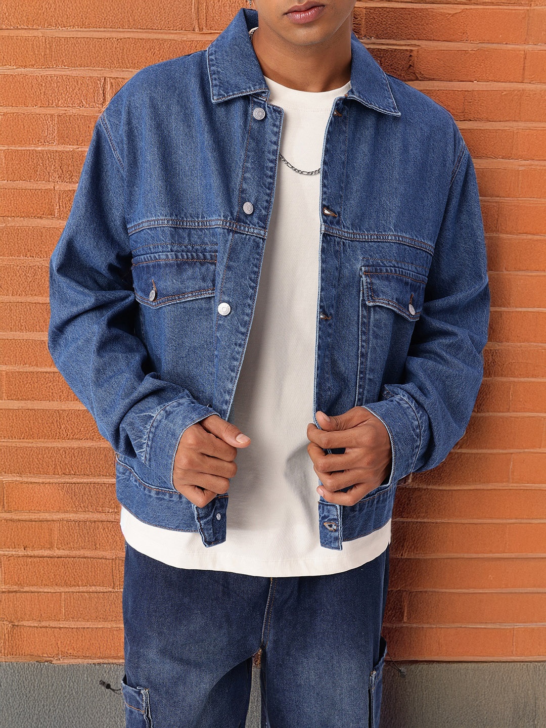 

Kook N Keech Efficient Edge Relaxed Fit Denim Truckers Jacket, Blue