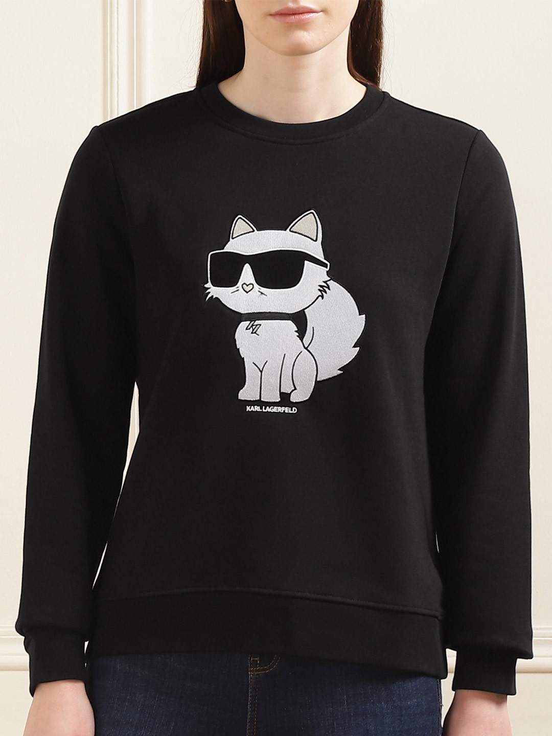 

Karl Lagerfeld Women Printed Sweatshirt, Black