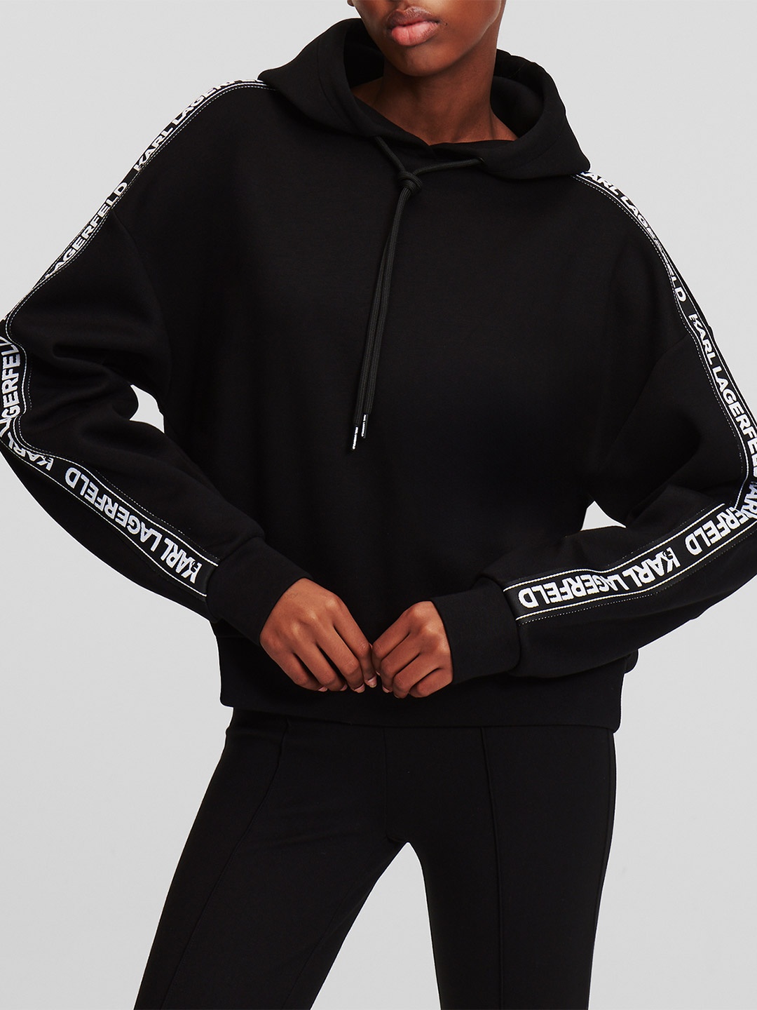 

Karl Lagerfeld Women Printed Hooded Sweatshirt, Black
