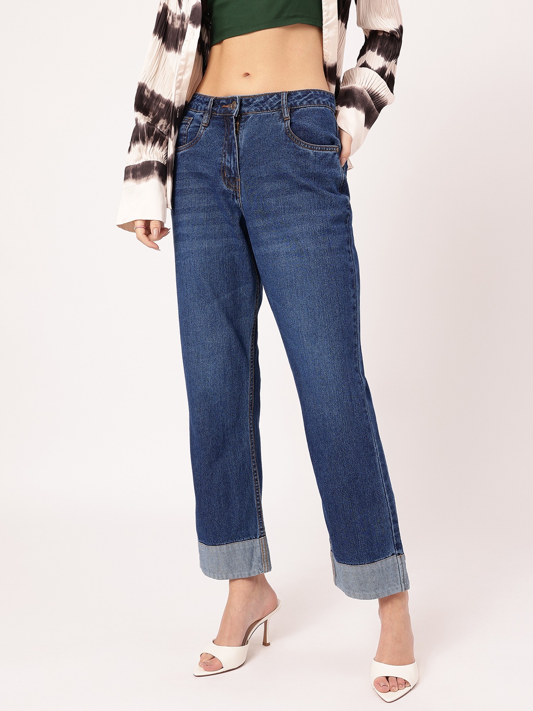 

DressBerry Women Effortlessly Cool Whiskers & Chevrons Jeans, Blue