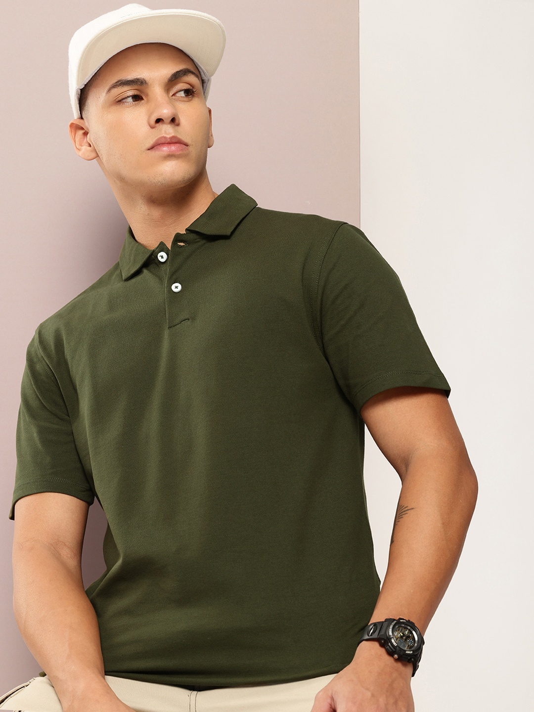 

Kook N Keech Men Solid Polo Collar T-shirt, Green