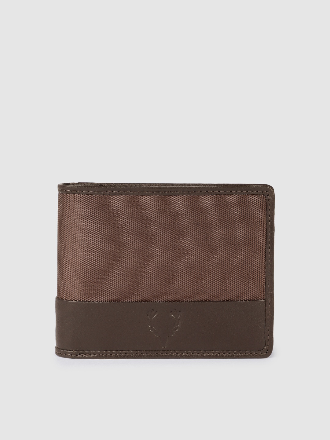 

Allen Solly Men Textured Leather Two Fold Wallet, Brown