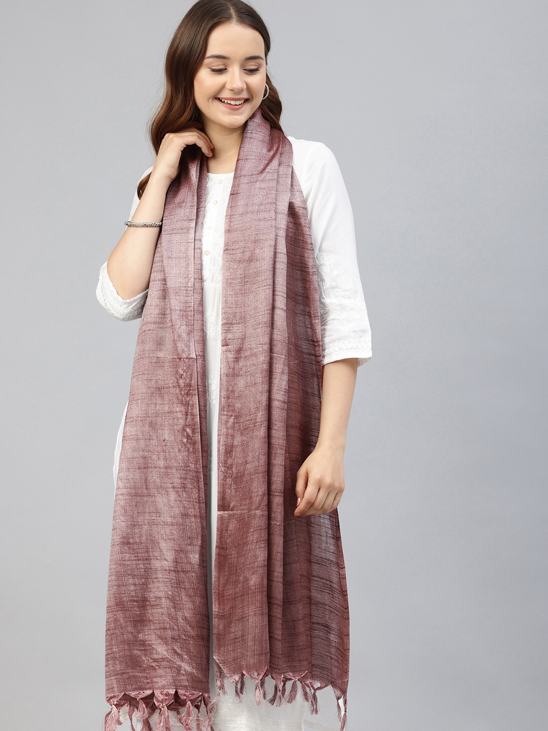 

swatika Woven Design Dupatta, Brown