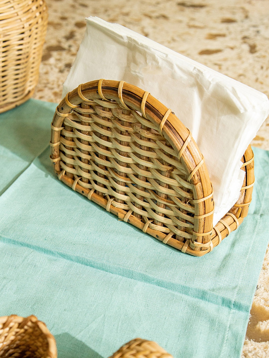 

AJAARA Beige Rattan Napkin Holder