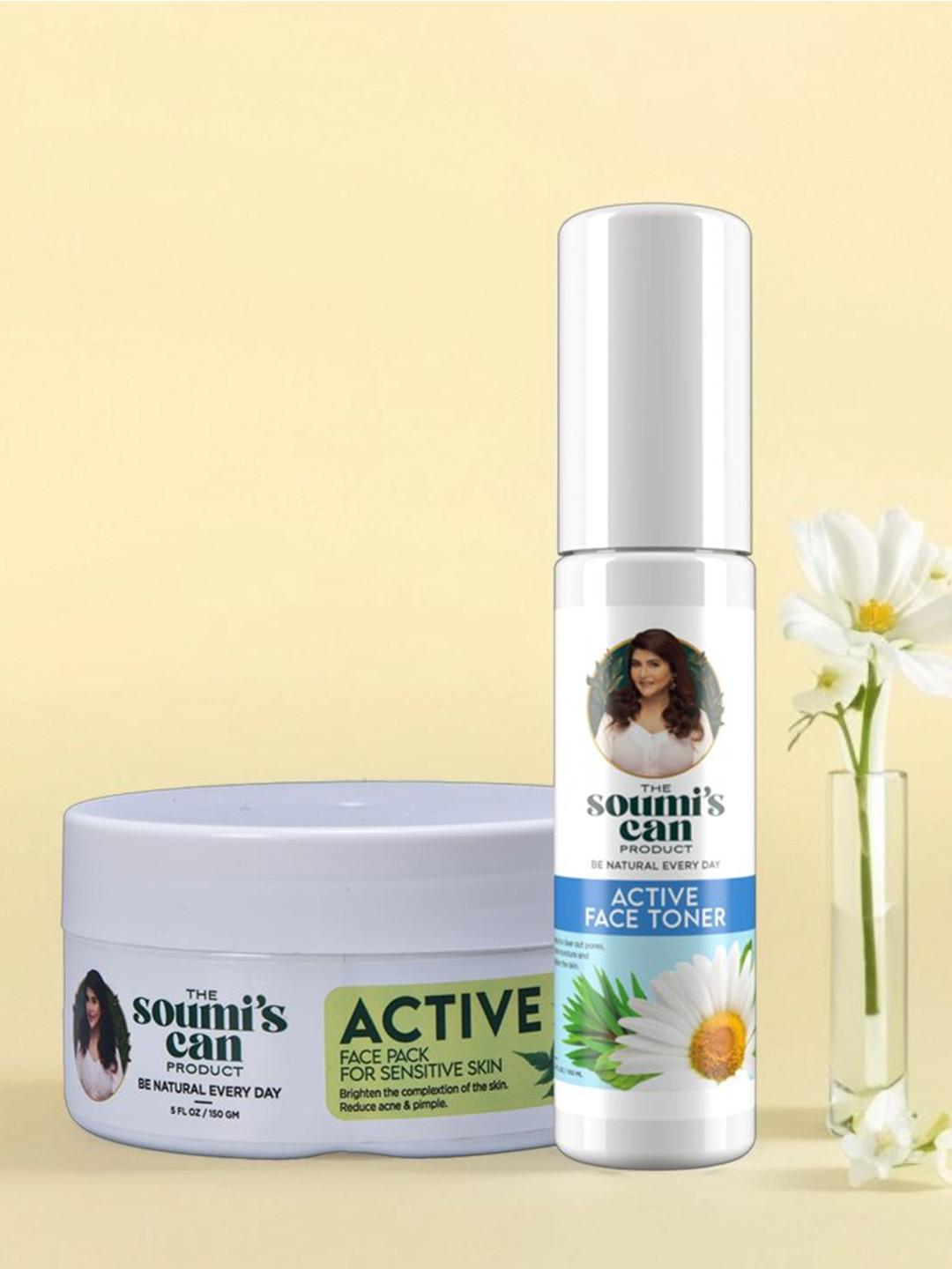 

THE SOUMI'S CAN PRODUCT Active Face Pack 150ml & Active Face Toner- 250ml, White