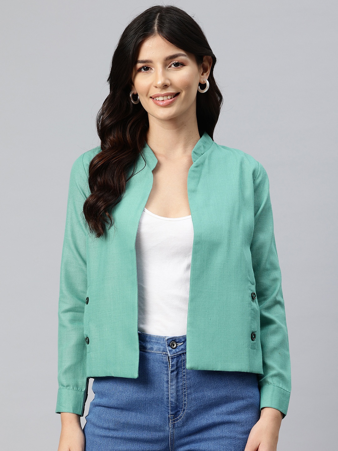 

Cottinfab Lightweight Open Front Jacket, Green