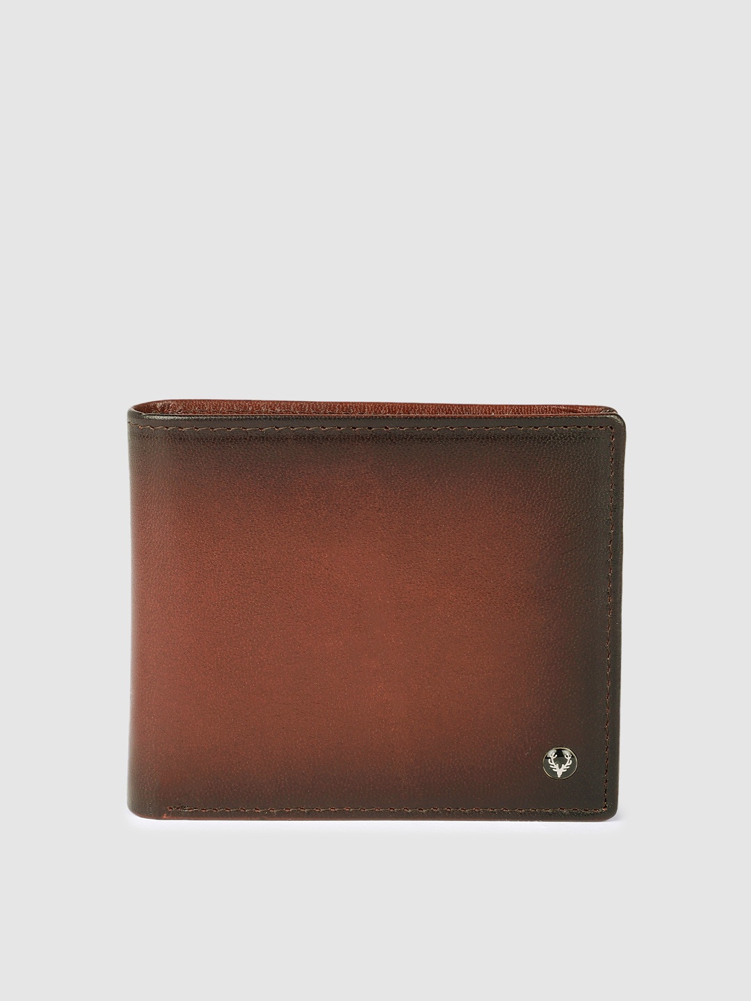 

Allen Solly Men Leather Two Fold Wallet with Ombre Effect, Brown