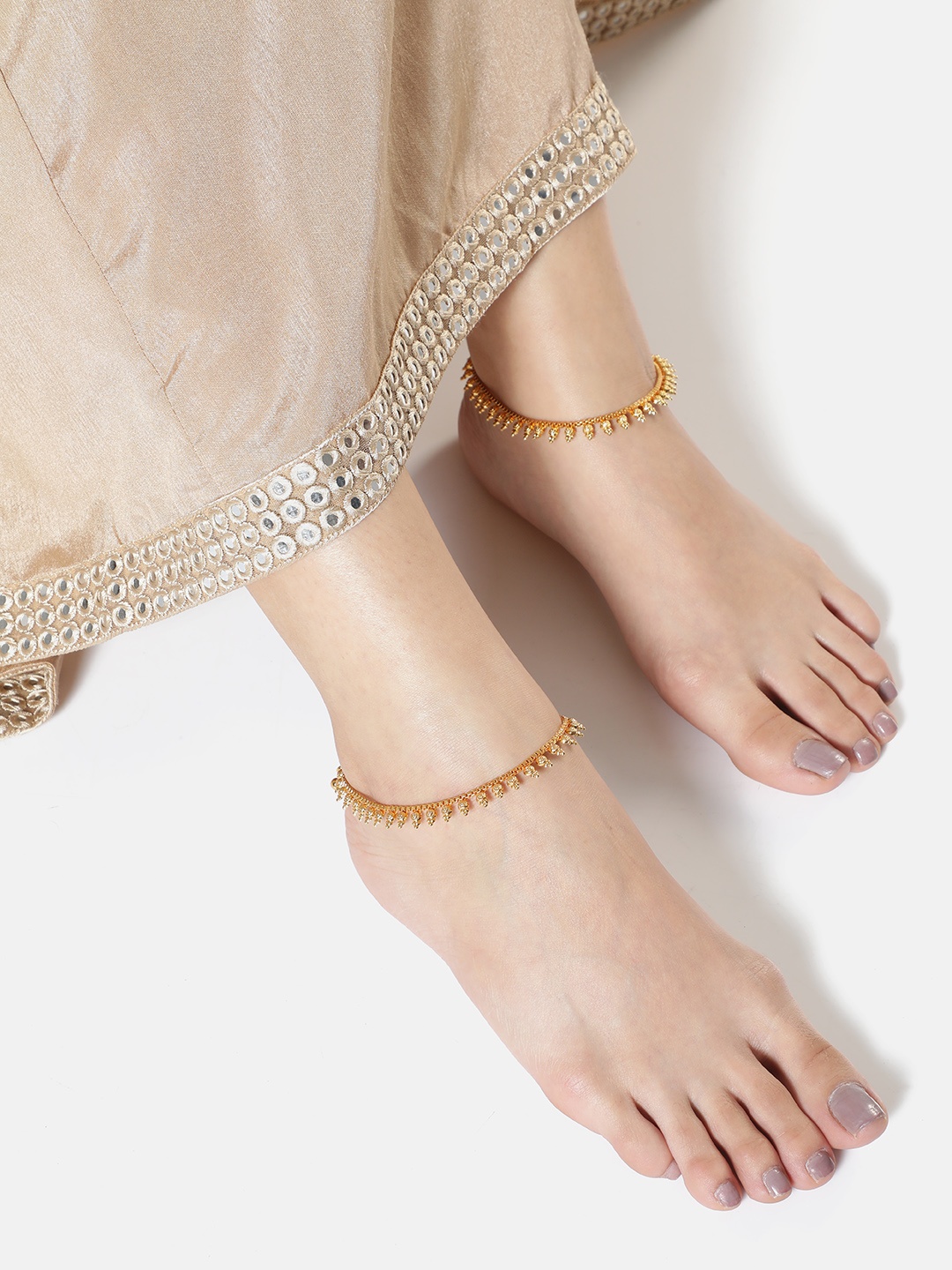 

AARSHVI Gold-Plated Anklet