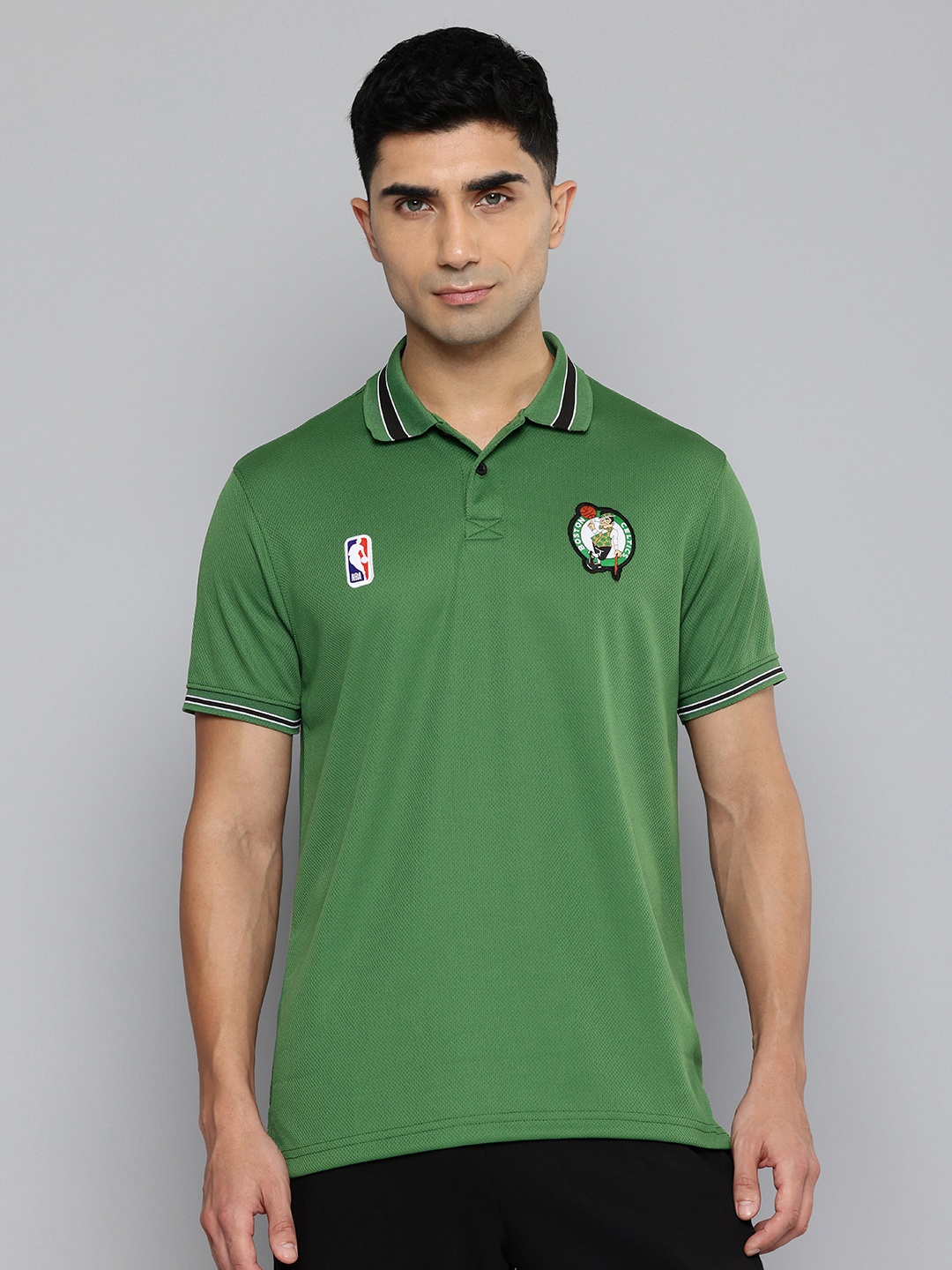 

NBA Men Boston Celtics Polo Collar Applique T-shirt, Green