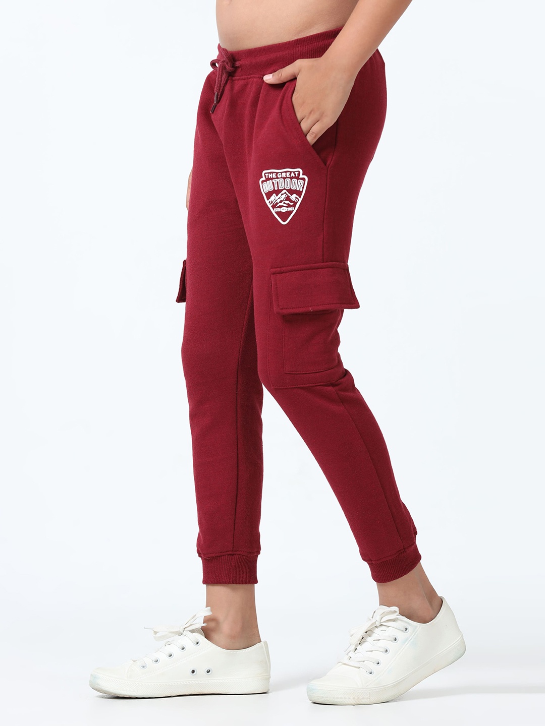

BAESD Boys Self Design Joggers, Maroon