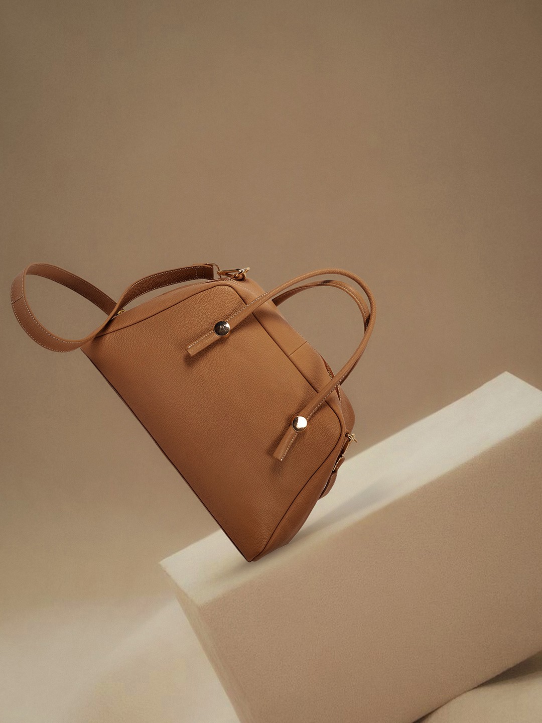 

Oddcat Leather Structured Shoulder Bag, Brown