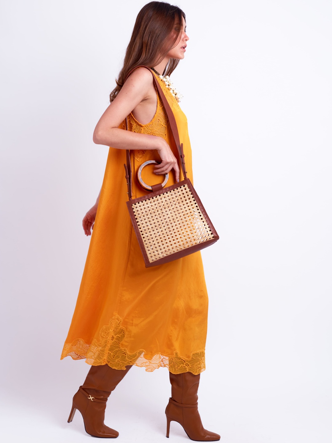 

Oddcat D Orsay Textured Leather Shopper Tote Bag, Brown