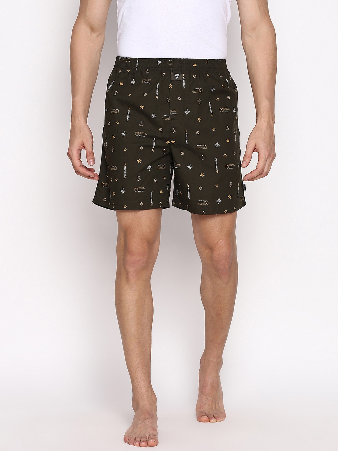 

Van Heusen Printed Cotton Boxers IHQBS1CCPB6810112, Olive