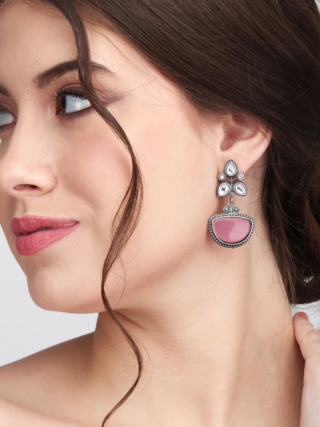 

Anvik Silver Plated Contemporary Oxidised Drop Earrings