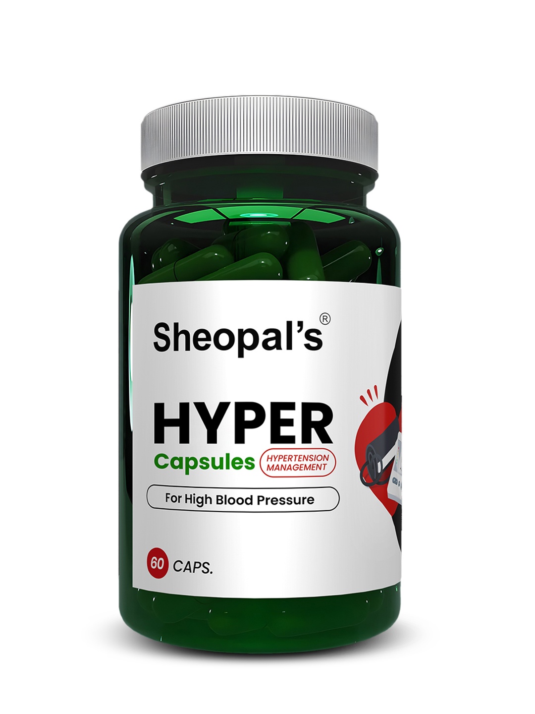 

Sheopal's Hyper Capsule For Hypertension Management - 60 Capsule, Green