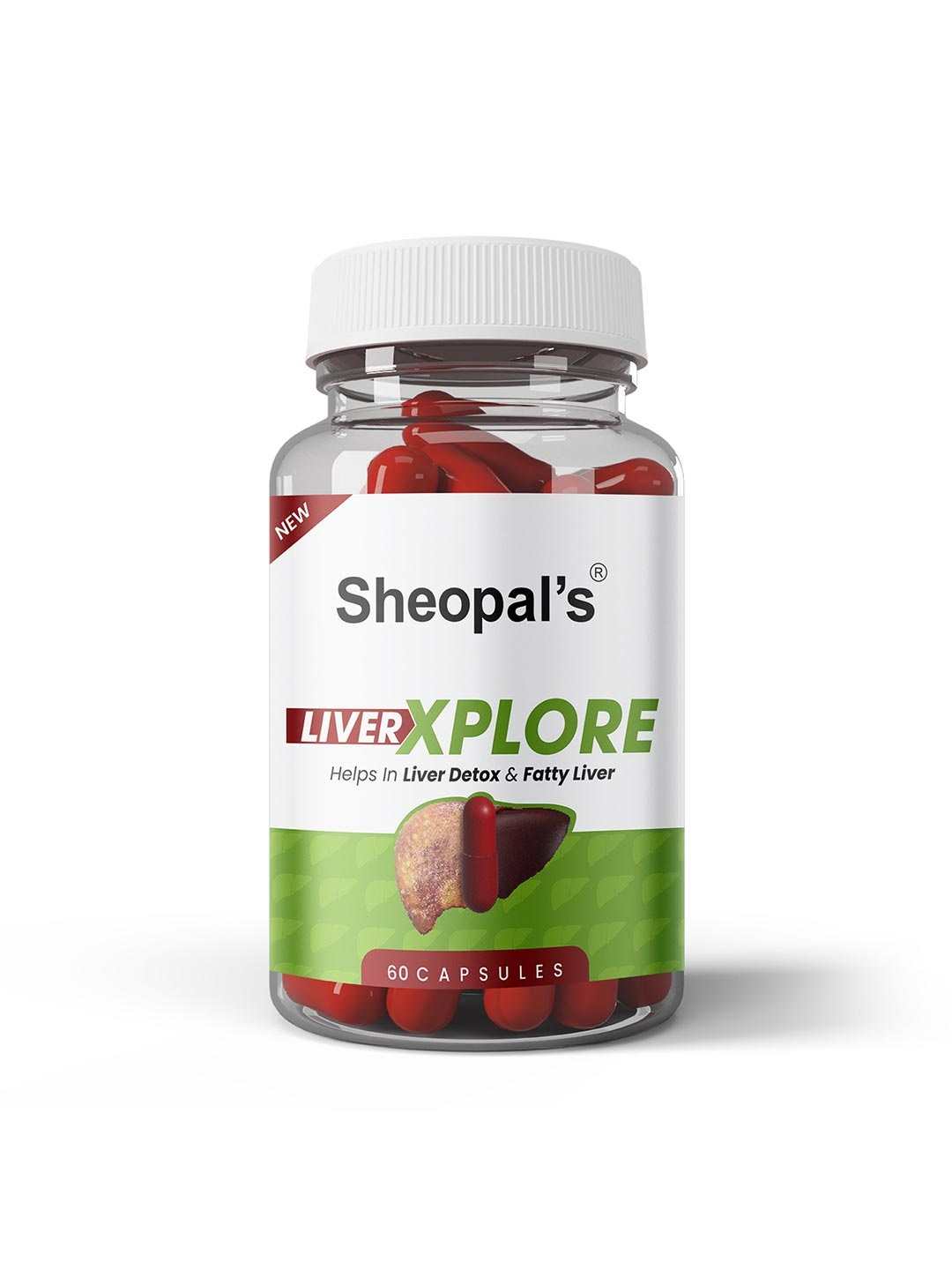 

Sheopal's Liver Xplore For Liver Detox Ayurvedic Supplement For Fatty Liver- 60 Capsules, Green