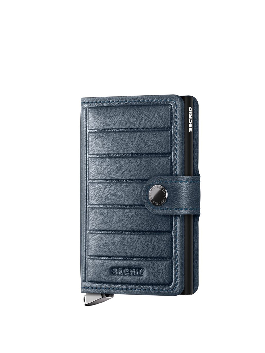 

SECRID Mei Black Embossed Lines Miniwallet, Blue