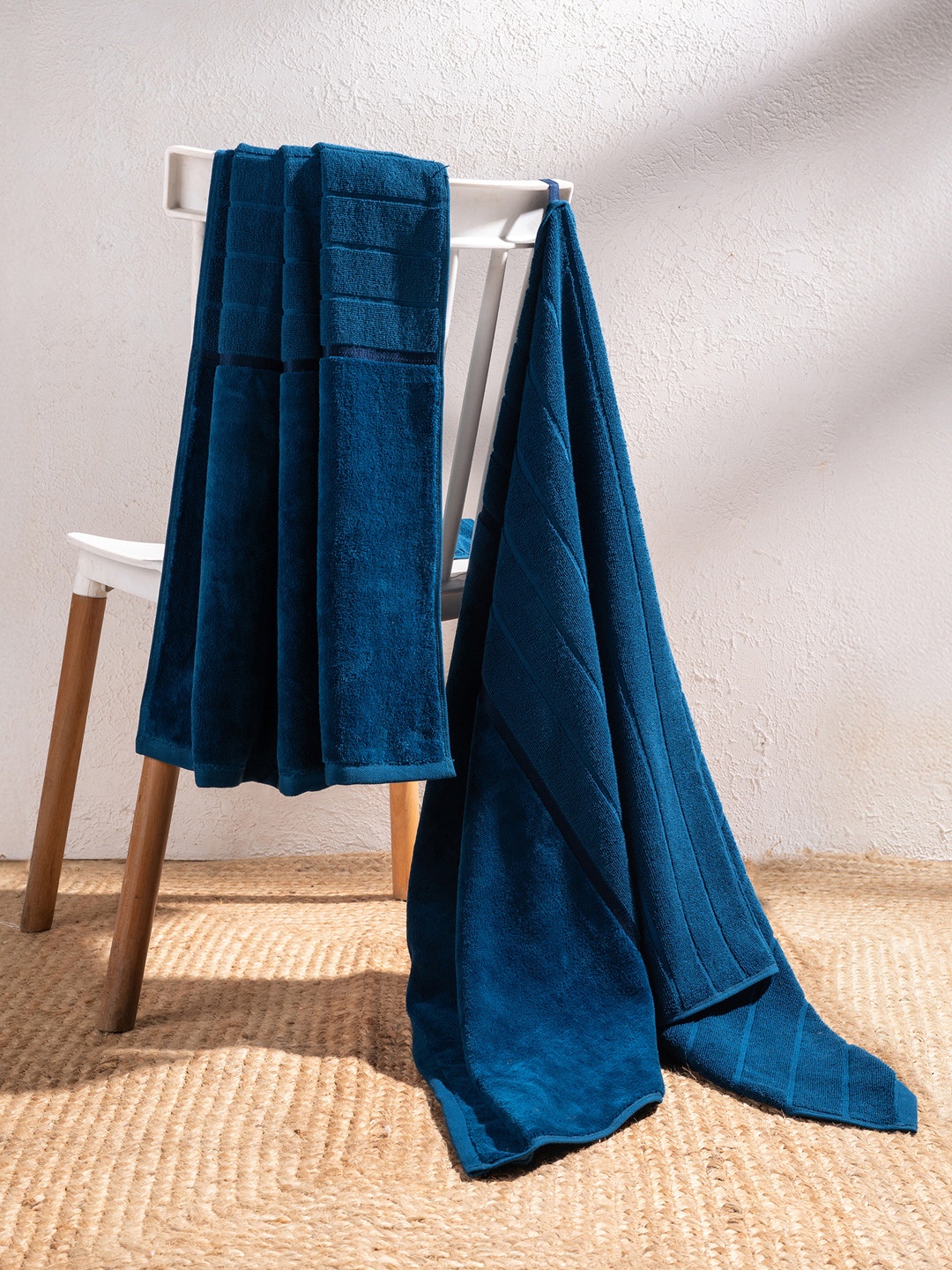 

Damensch Premium Cotton Soft Sheared Terry Better-Basic Bath Towel Set, Blue