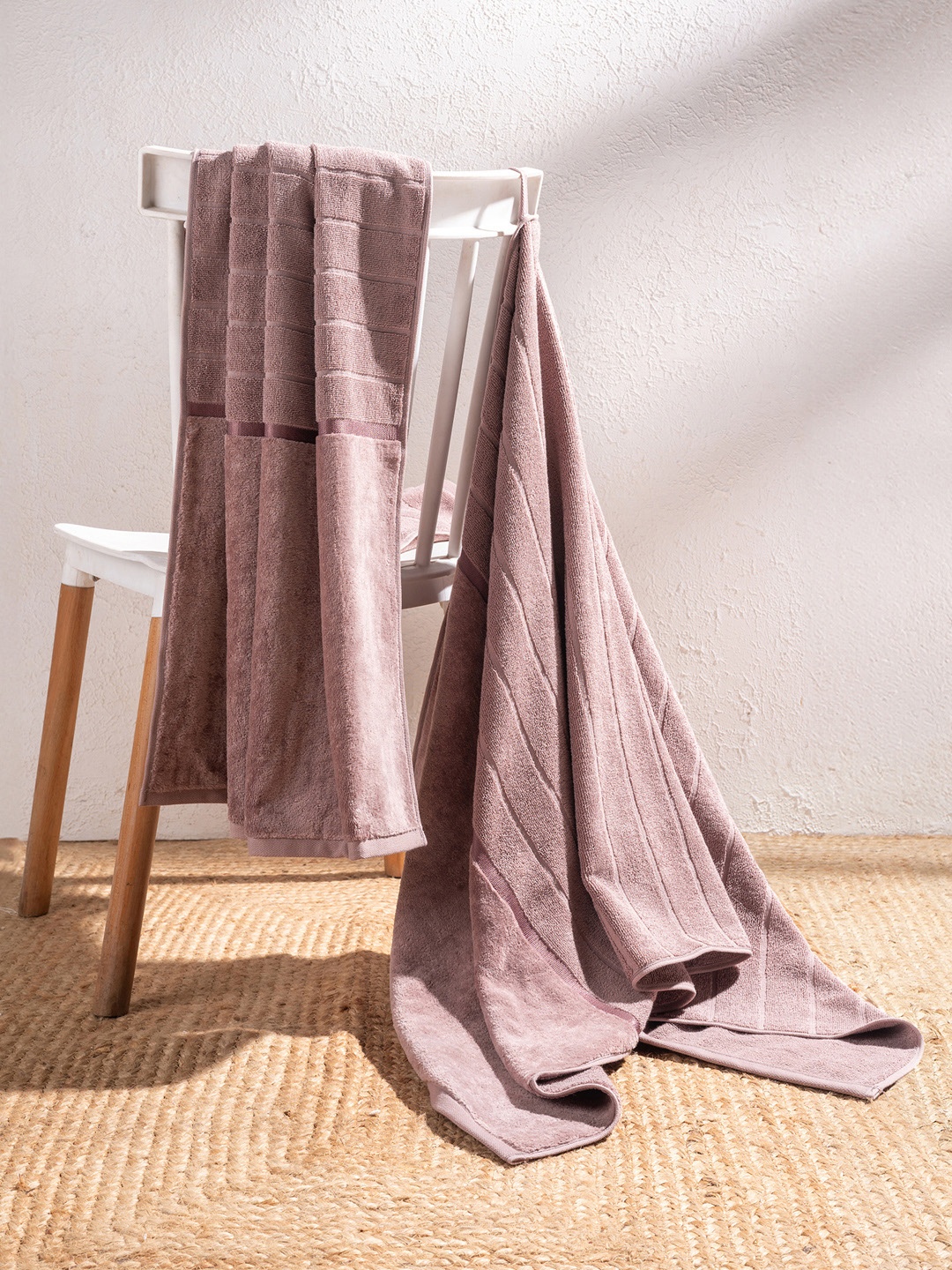 

Damensch Premium Cotton Soft Sheared Terry Better-Basic Bath Towel Set, Pink