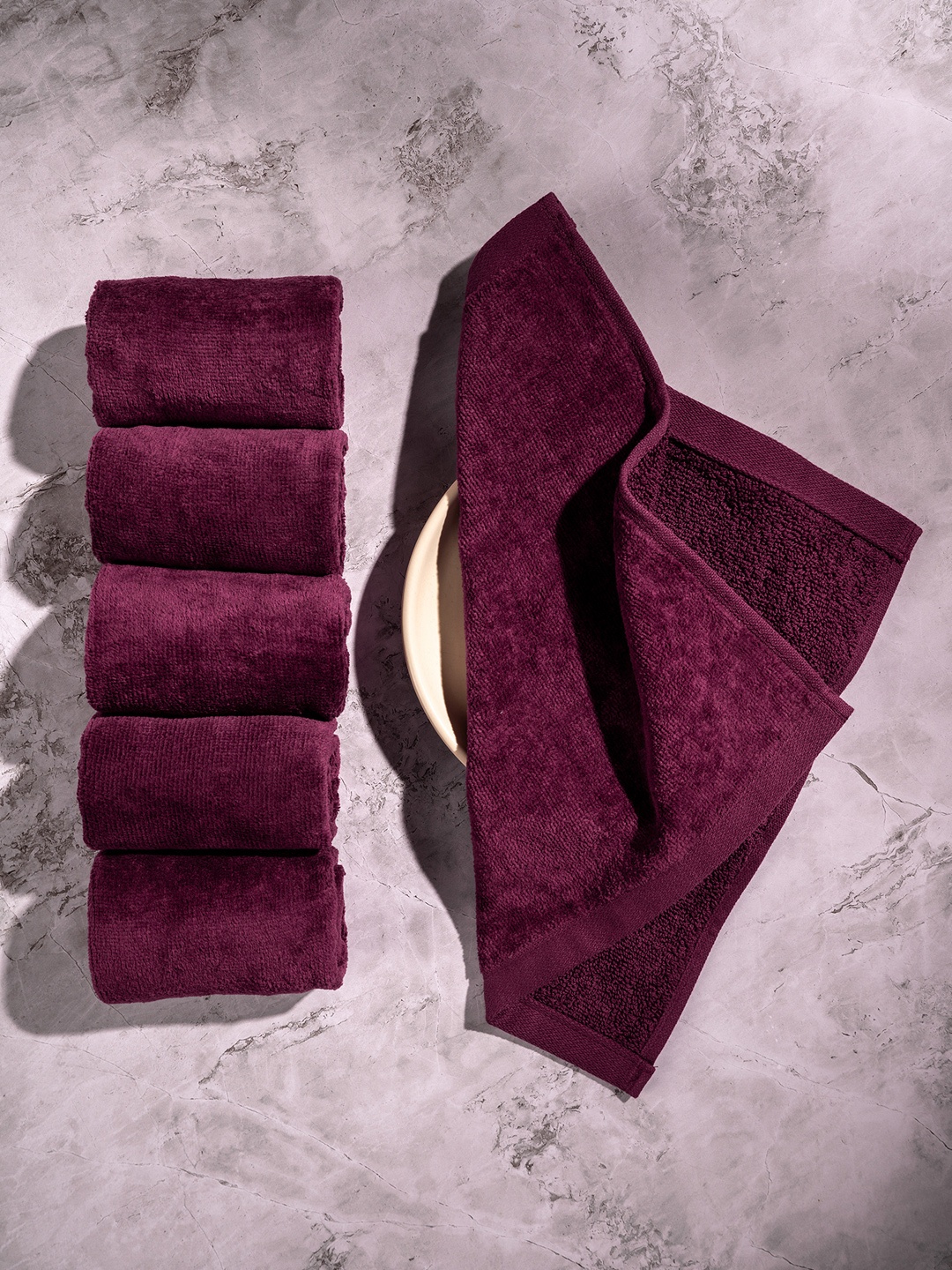 

Damensch Premium Cotton Soft Sheared Terry Better-Basic Face Towel Set, Maroon