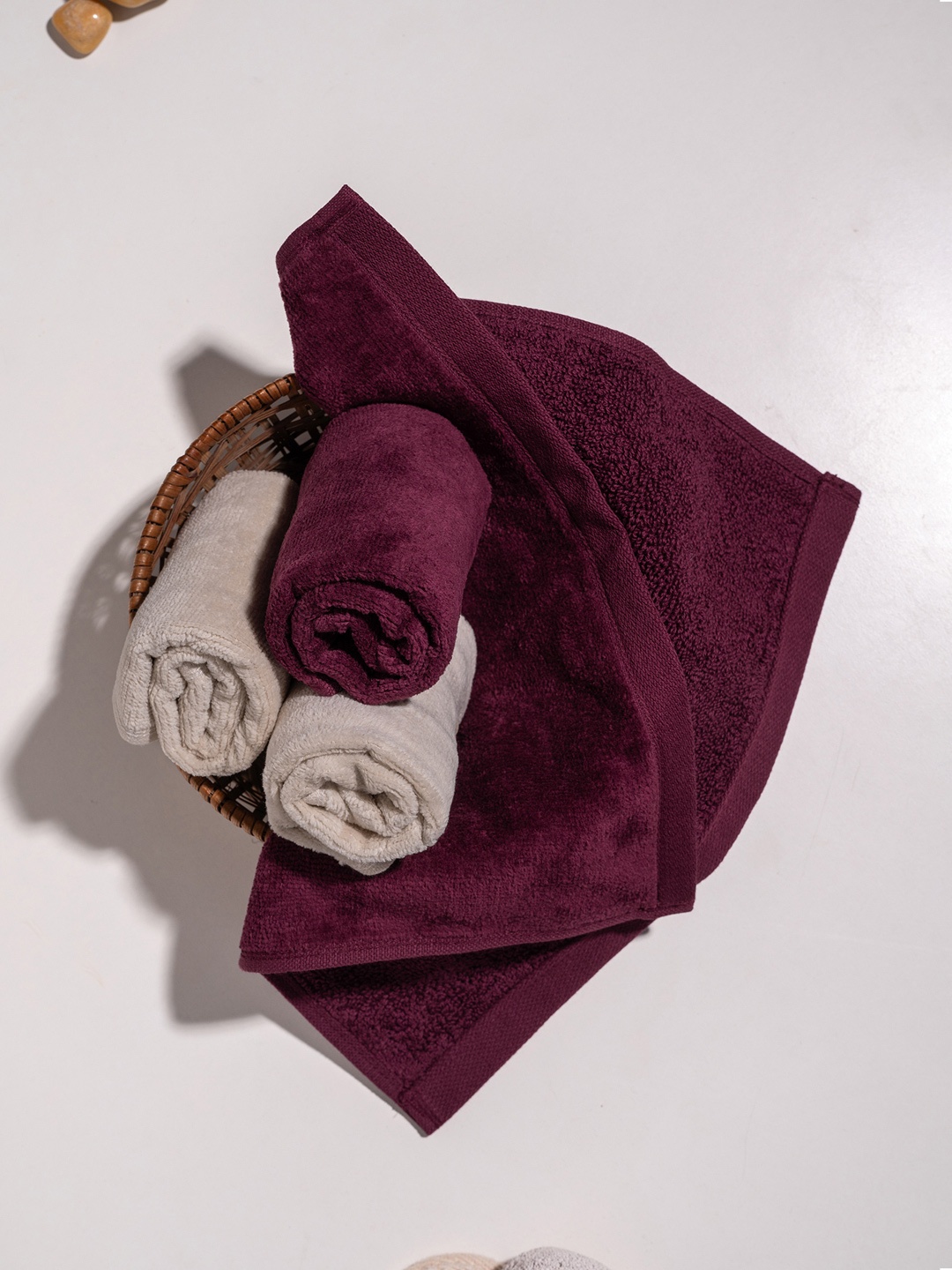 

DAMENSCH Premium Cotton Soft Sheared Terry Better-Basic Face Towel Set, Maroon