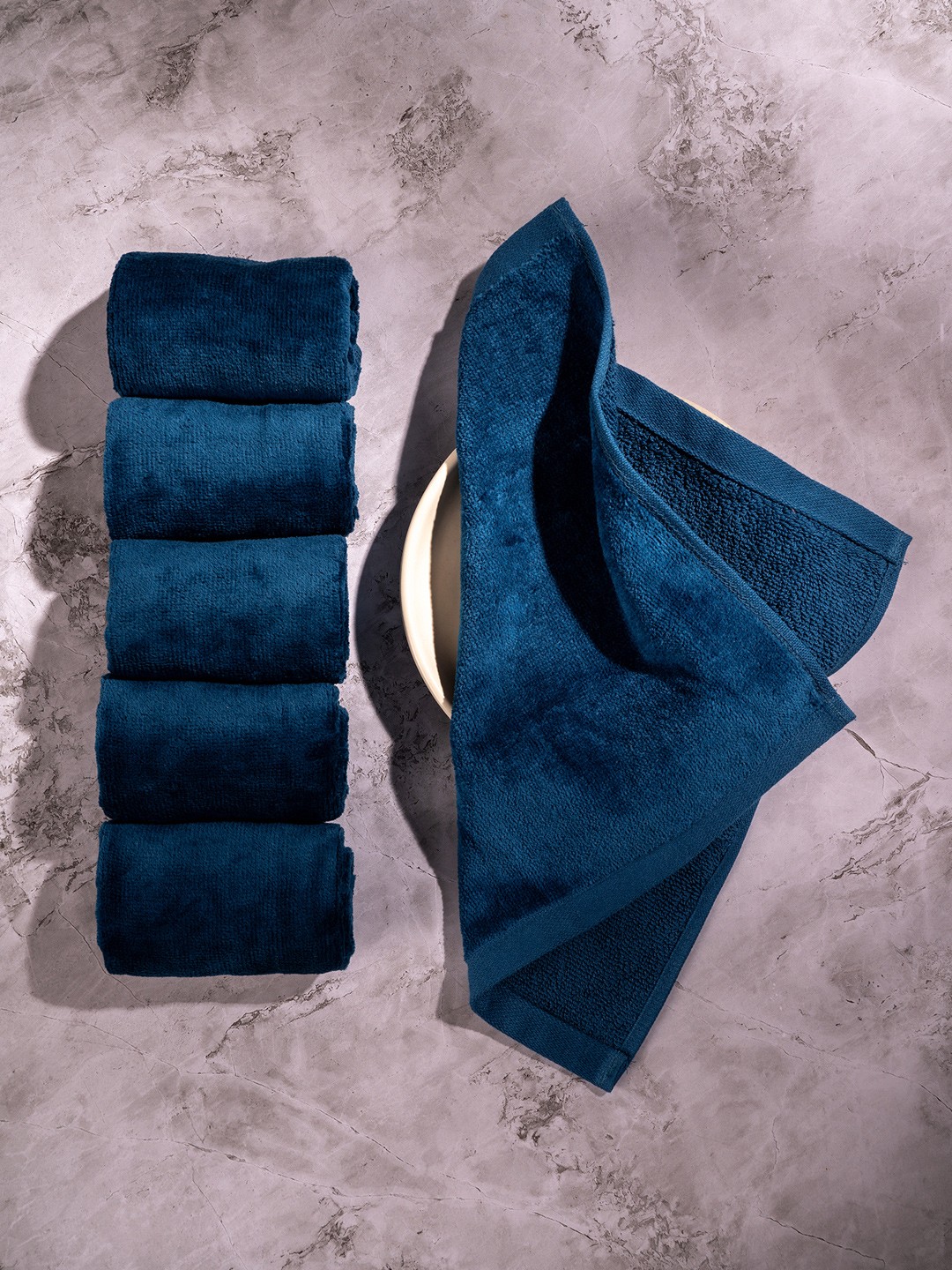 

Damensch Premium Cotton Soft Sheared Terry Better-Basic Face Towel Set, Blue