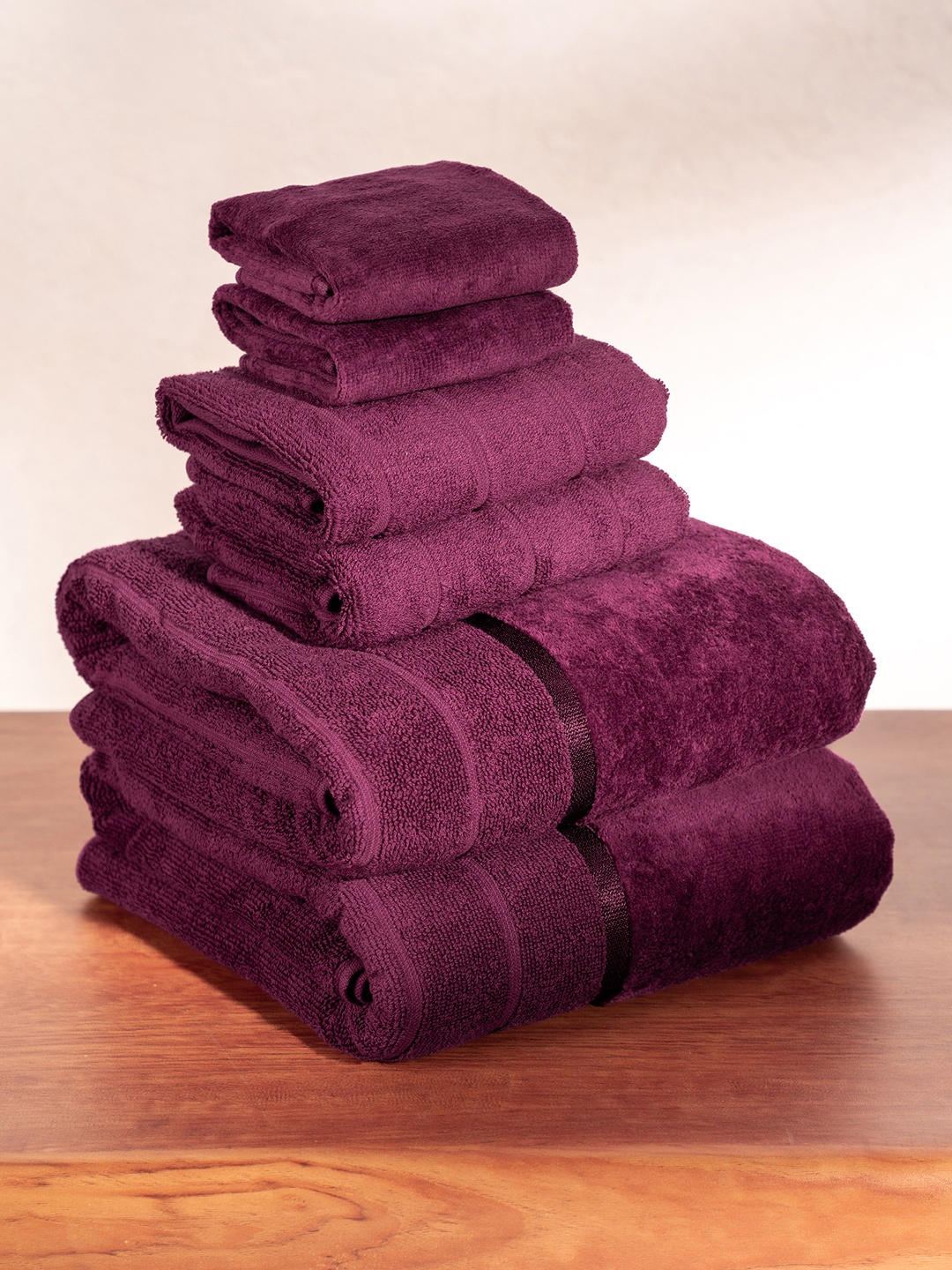 

DAMENSCH Premium Cotton Soft Sheared Terry Better-Basic Towels Set, Maroon