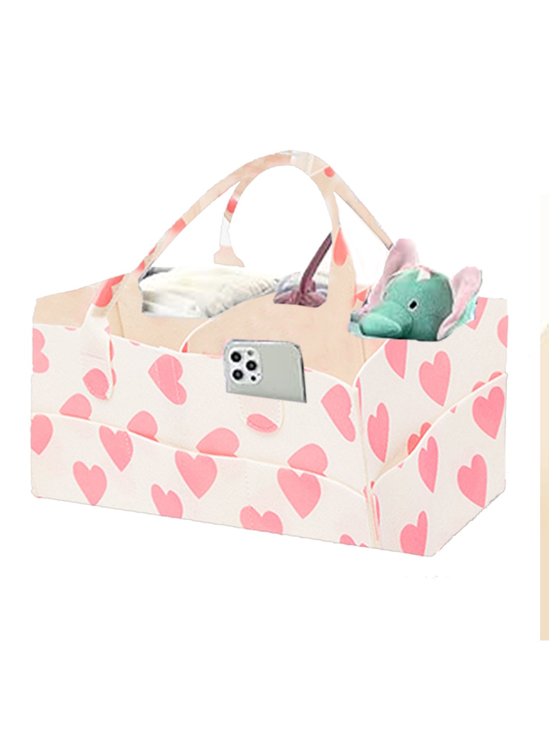 

Babymoon Kids Printed Diaper Caddy Bag, Pink
