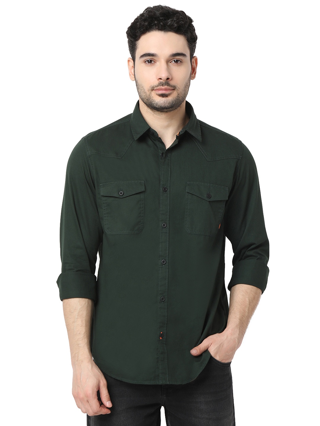 

SPYKAR Chest Pocket Detail Shirt, Green