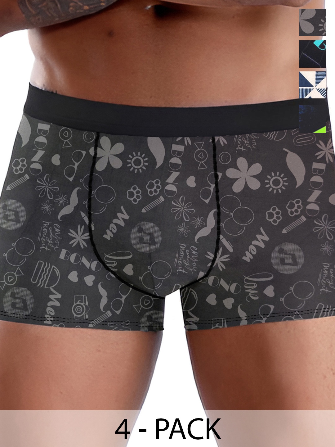 

DISPENSER Pack Of 4 Printed Trunks-V3-V3-C5-C6-C7-C8-M, Black