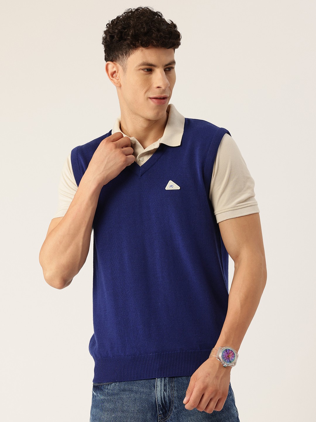 

Monte Carlo Woolen Sweater Vest, Navy blue