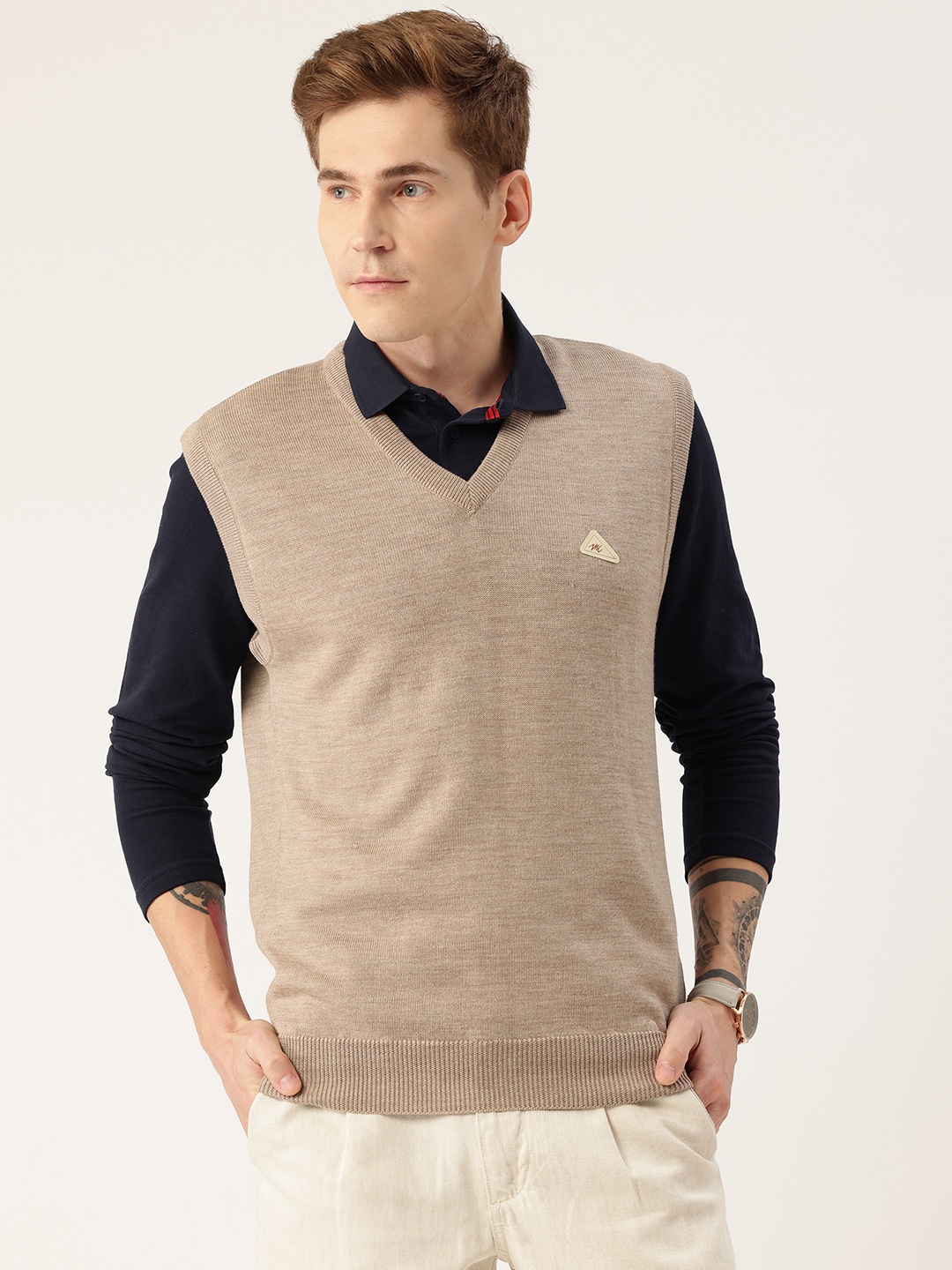 

Monte Carlo Woollen Sweater Vest, Beige