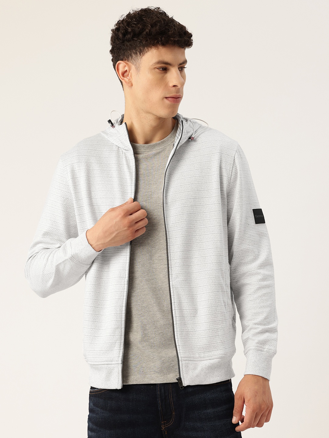 Monte Carlo Front-Open Hooded Sweatshirt, White