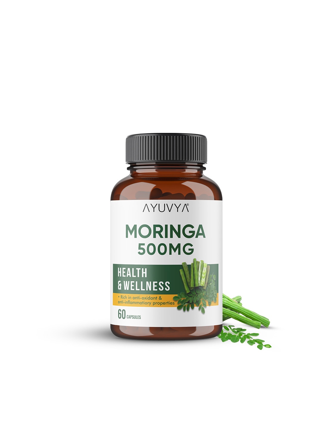 

Ayuvya Moringa Capsules for Immunity - 60 Capsules, Green