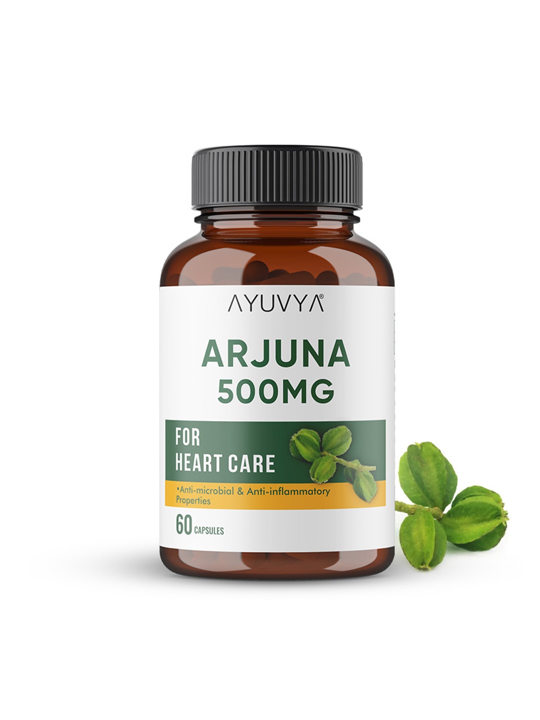 

Ayuvya Arjuna Capsules For Blood Pressure - 60 Capsules, Green