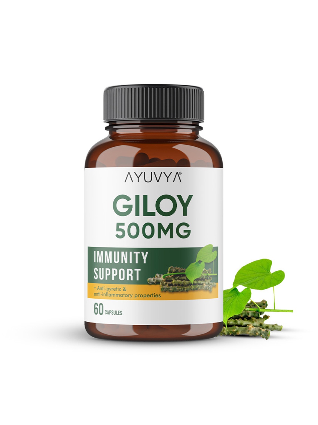 

Ayuvya Giloy Capsules For Immunity Booster - 60 Capsules, Green
