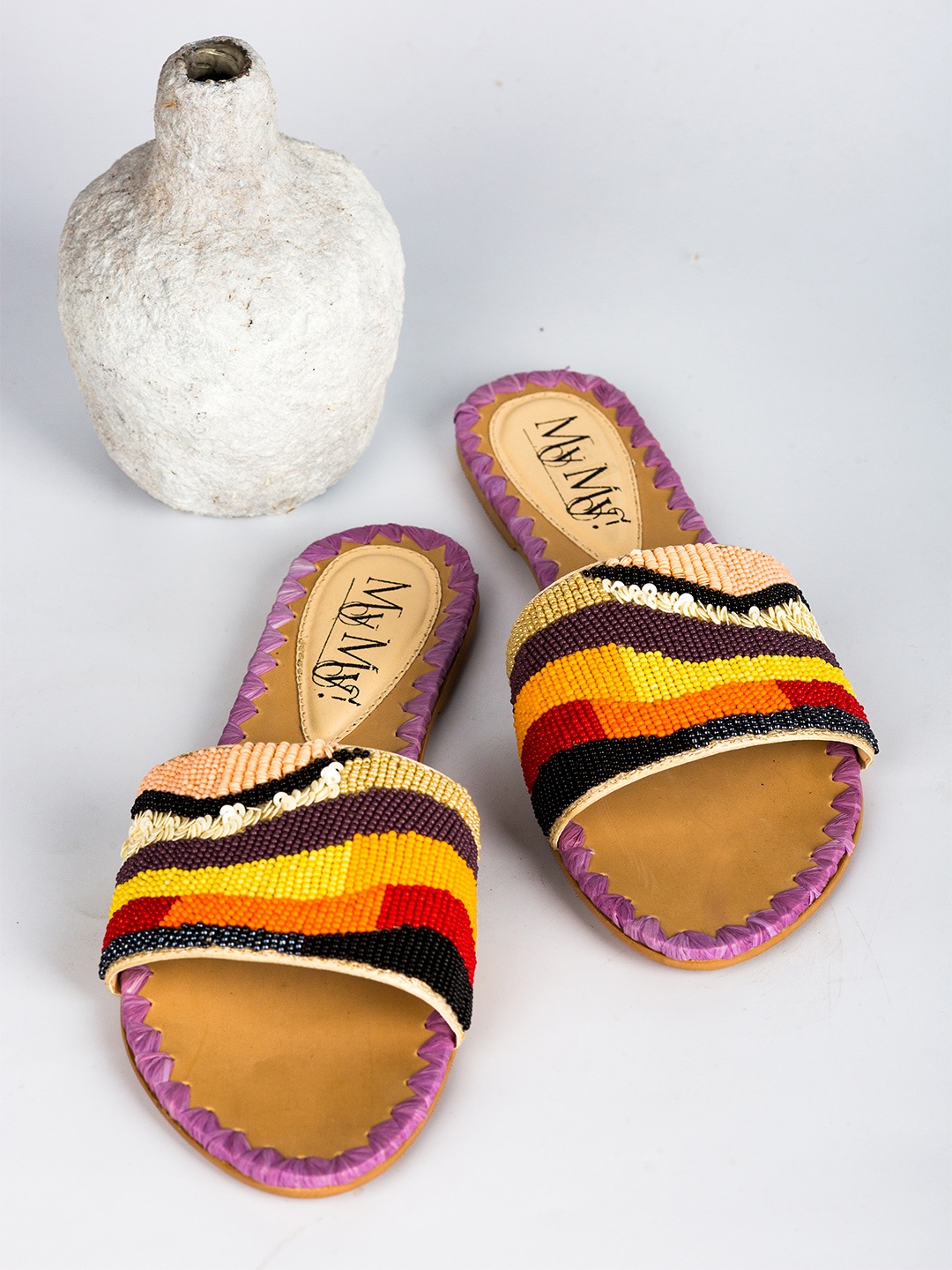 

MyMy footwear Women Open Toe Flats, Multi