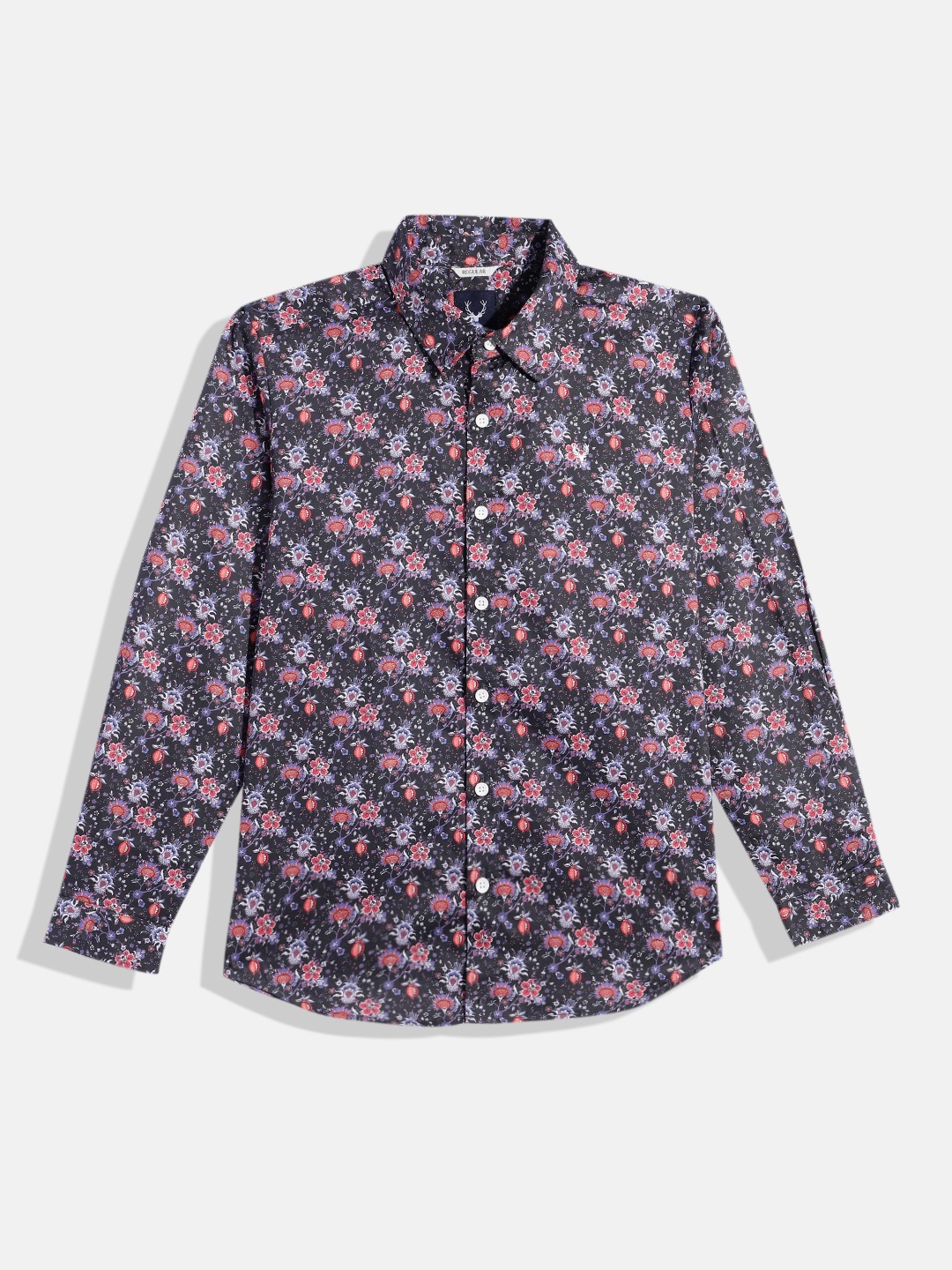 

Allen Solly Junior Boys Sport Floral Printed Casual Shirt, Black