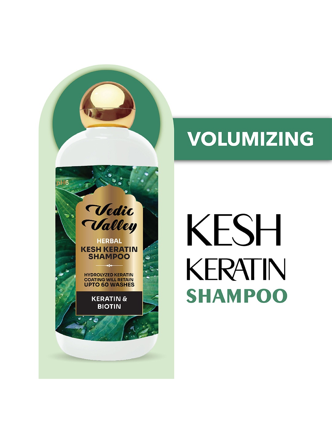 

Vedic Valley Herbal Kesh Keratin Shampoo - 300 ml, Off white