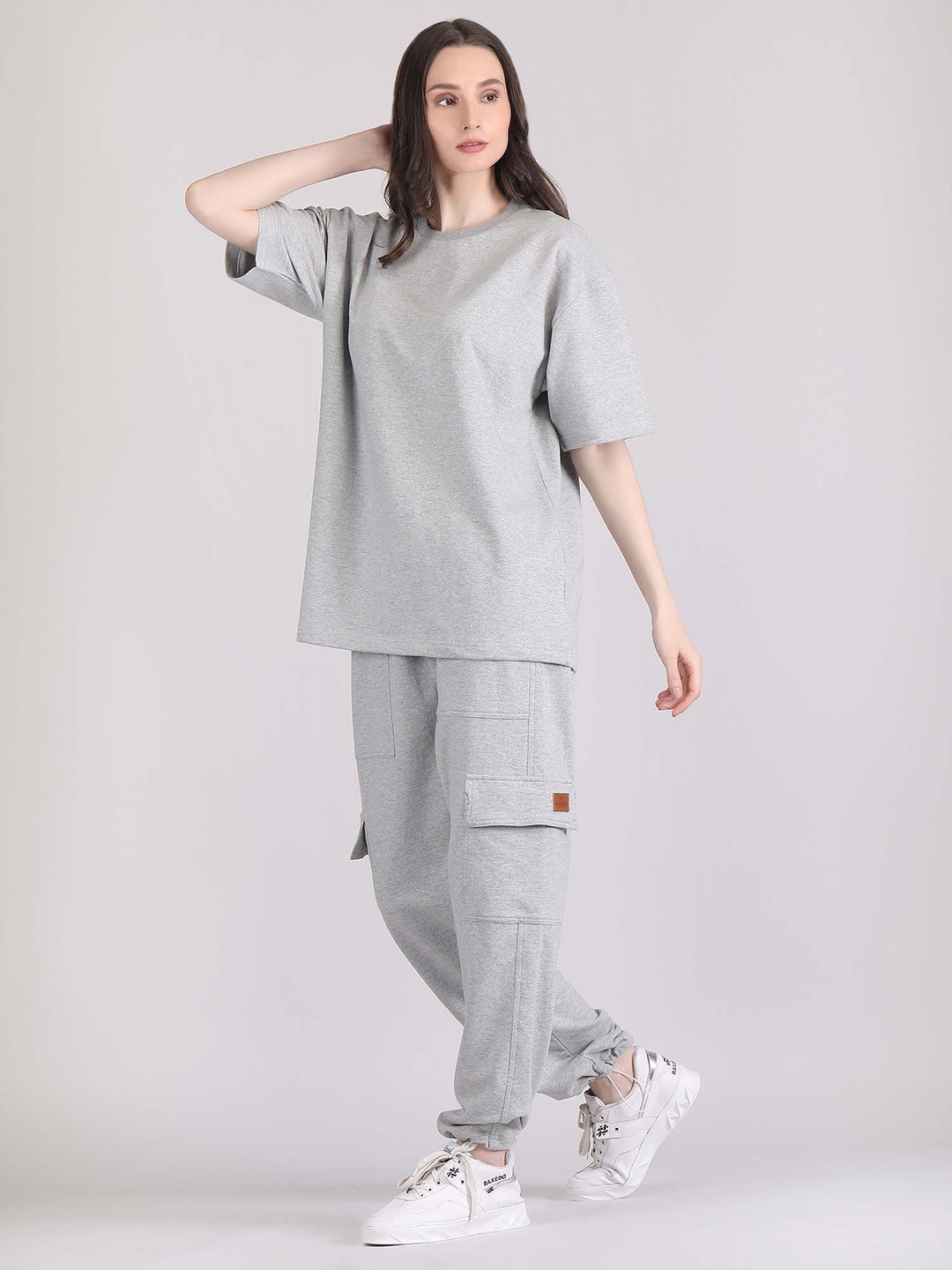 

Raxedo Pure Cotton T-Shirt With Trouser Co-Ords, Grey