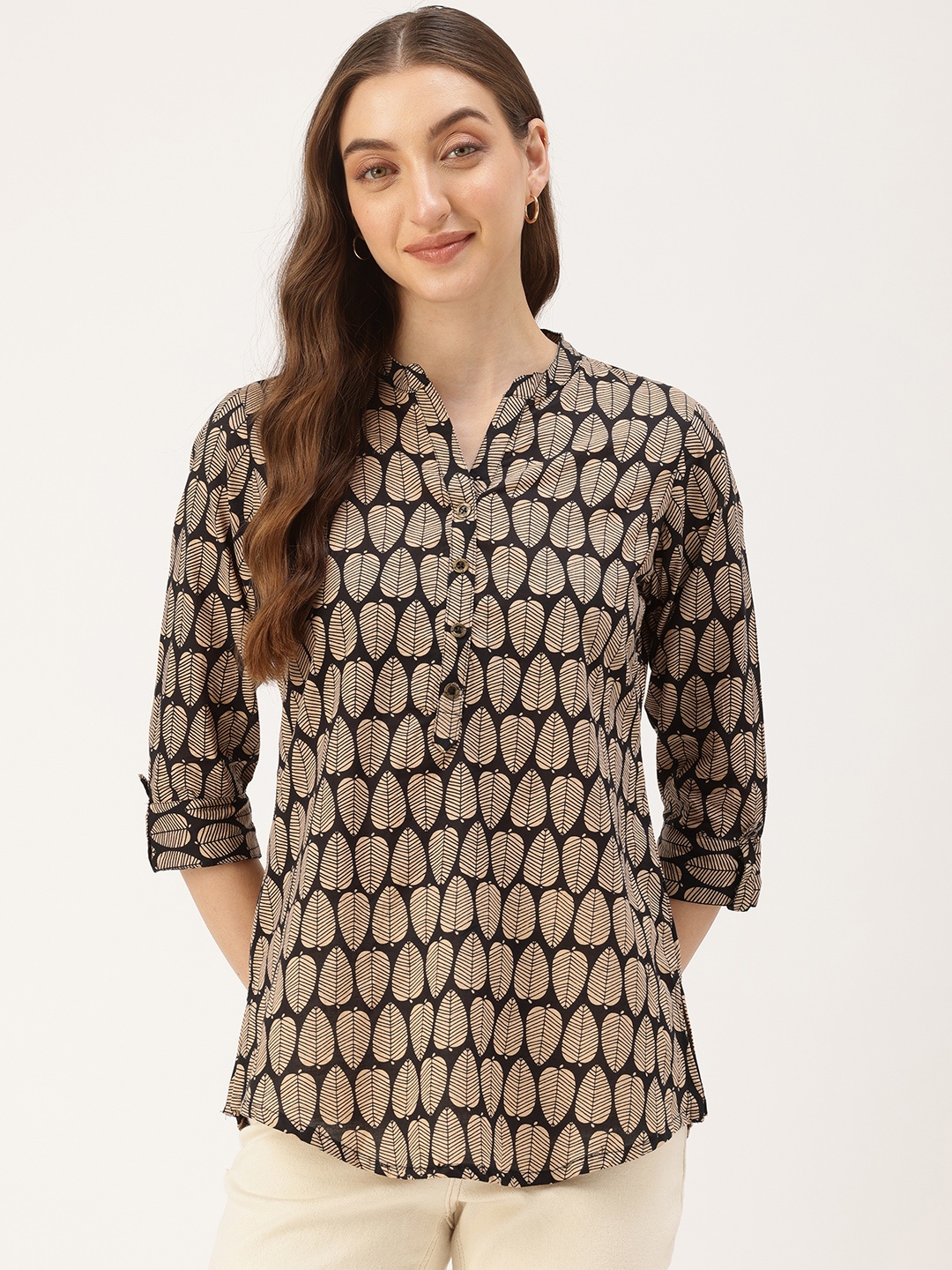 

AMUKTI Women Printed Tunic, Black