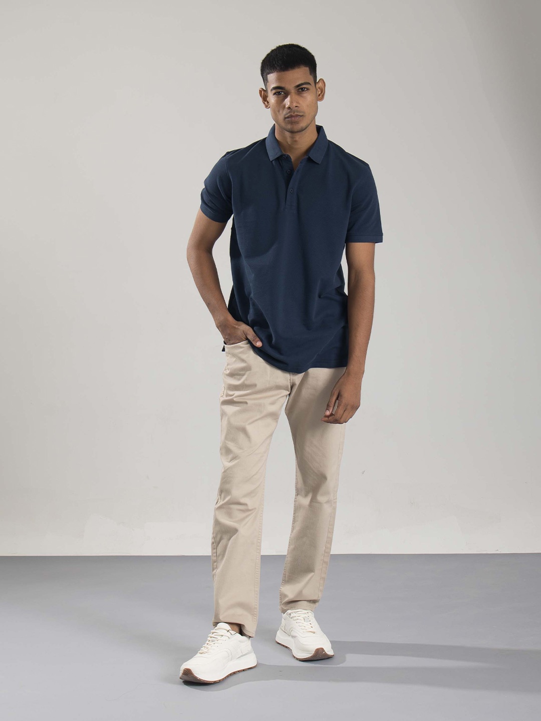

ONEWAY Men Polo Collar T-shirt, Navy blue