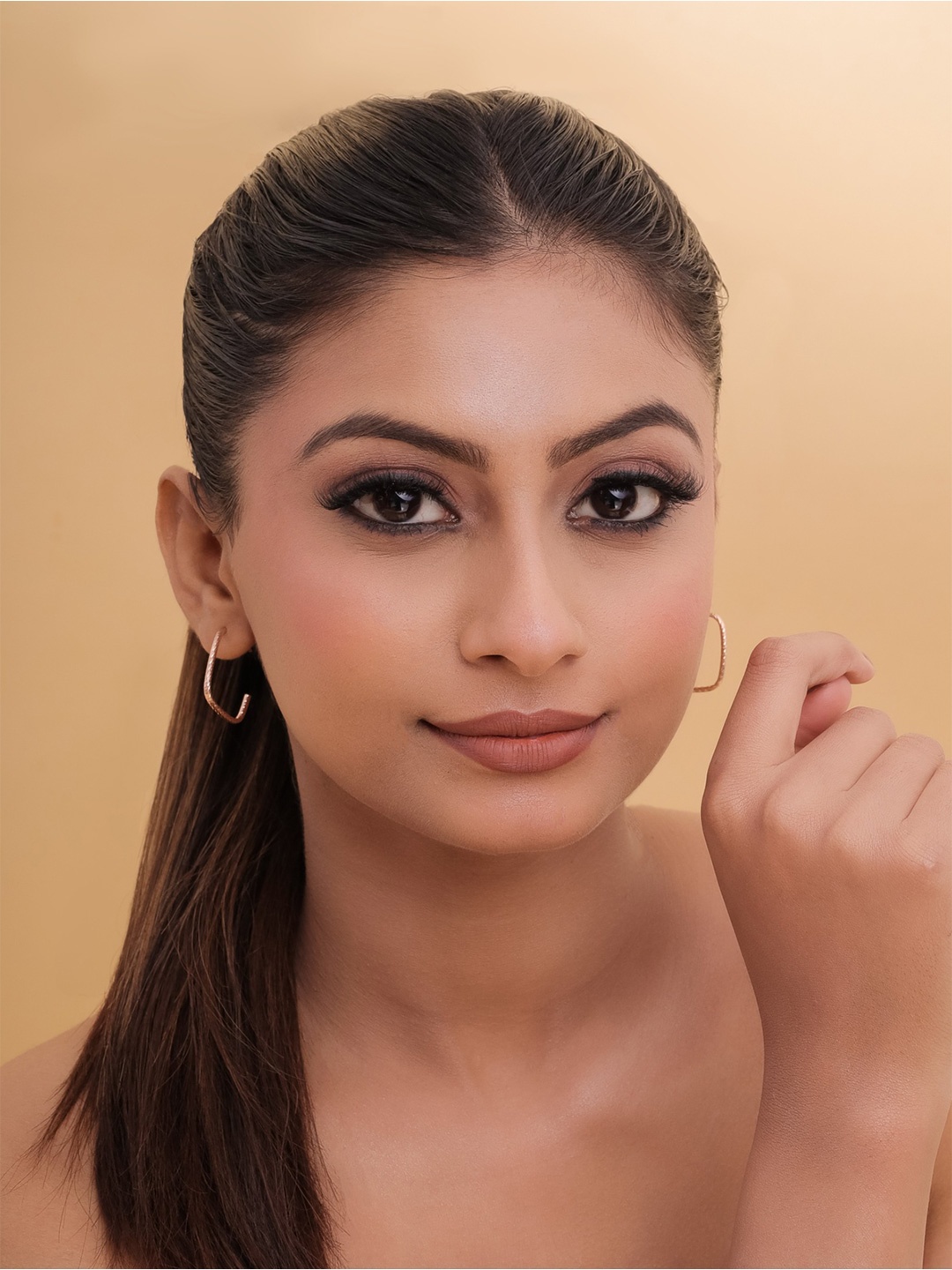 

STERLYN Square Ear Cuff Earrings, Rose gold