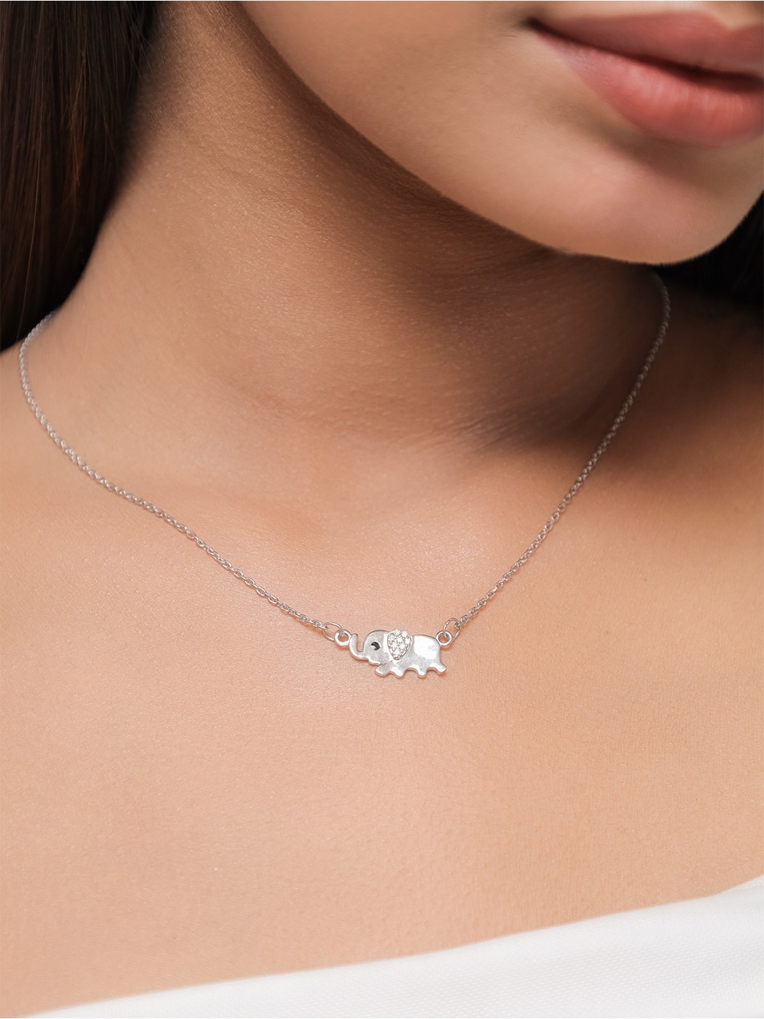 

STERLYN Rhodium-Plated Animal Shaped Pendants with Chains, Silver