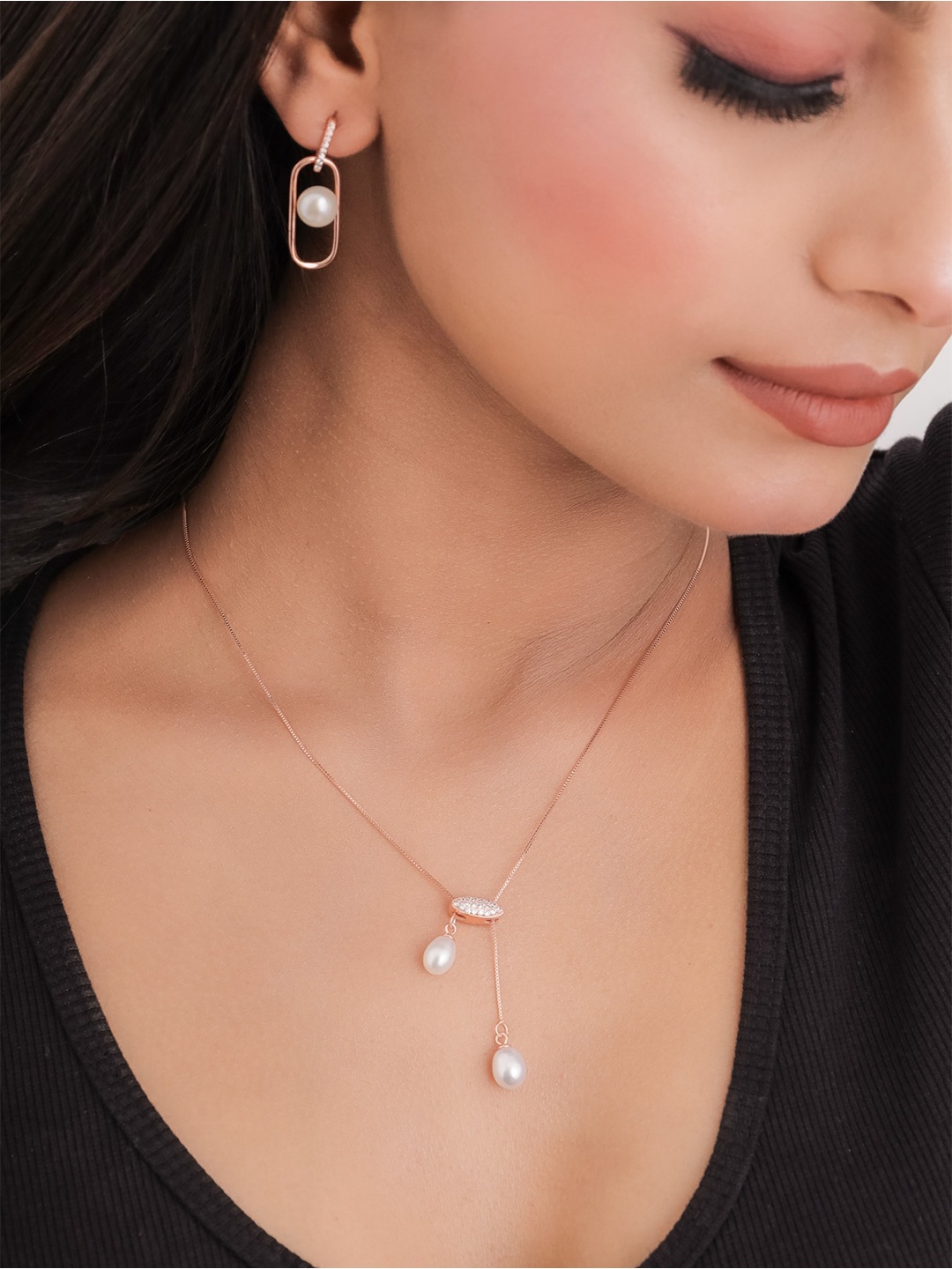 

STERLYN Sterling Silver Rose Gold-Plated Necklace