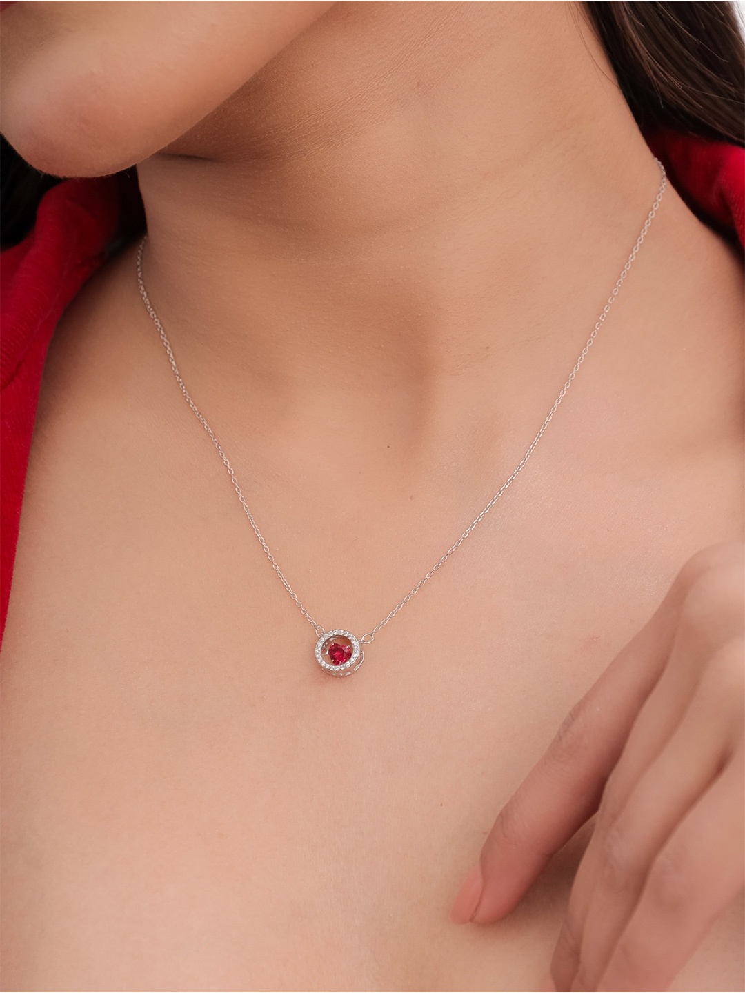 

STERLYN Rhodium-Plated Circular Pendants with Chains, Silver