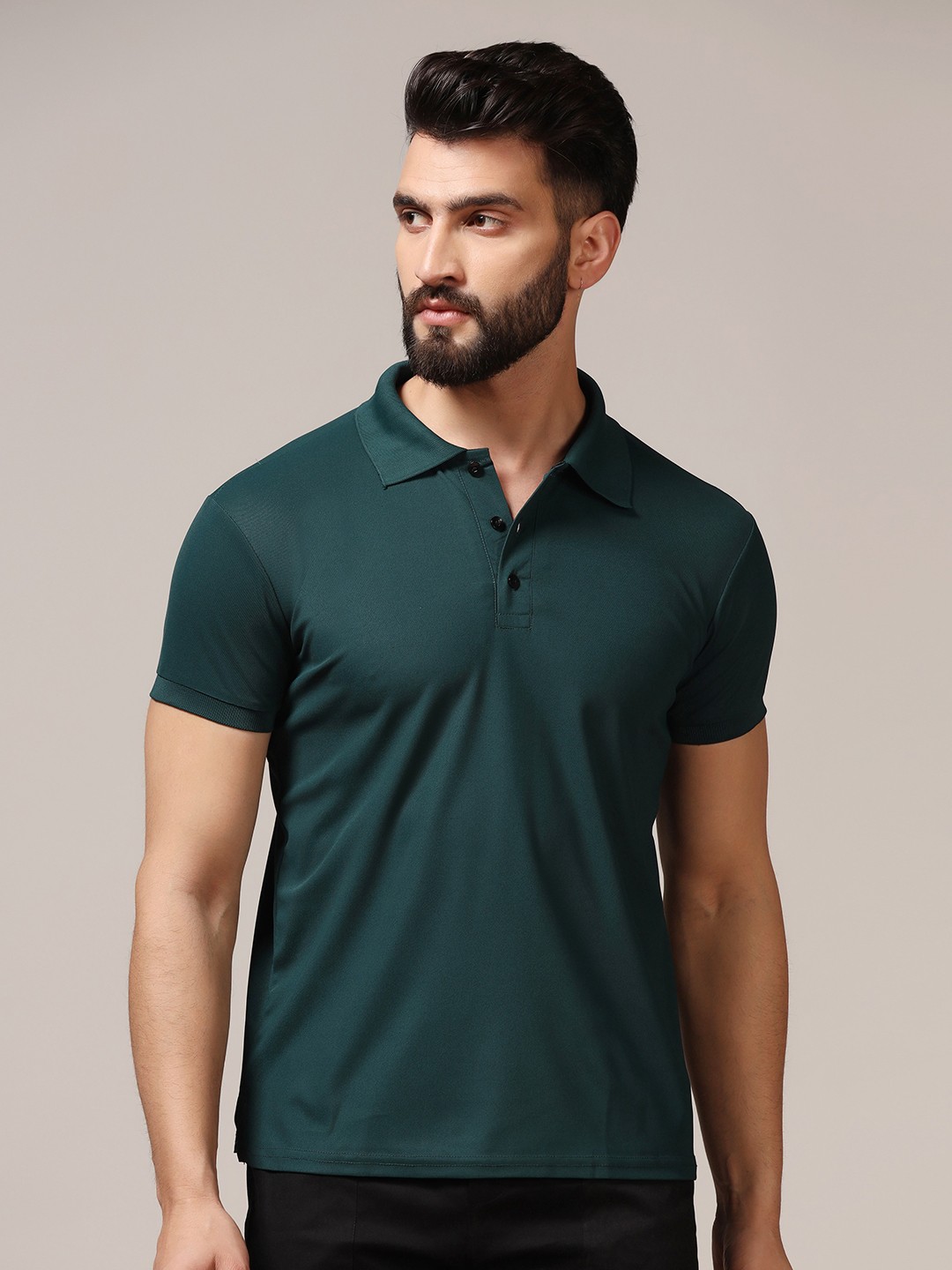 

TAGDO Men Solid Polo Collar T-shirt, Teal