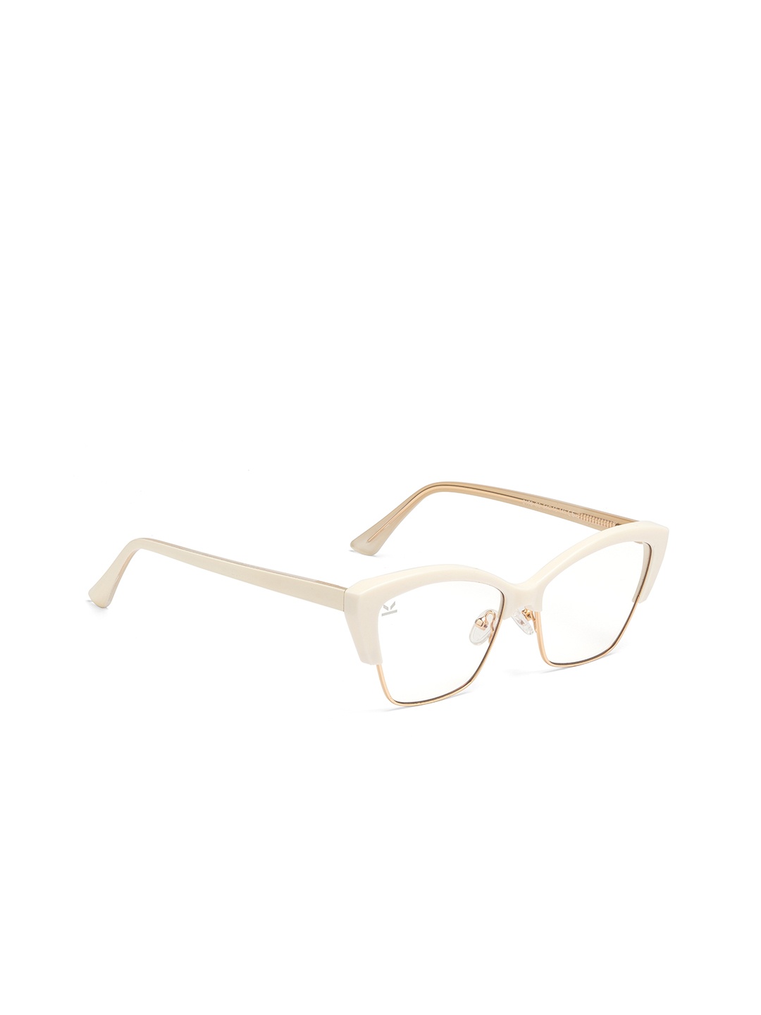 

PERKEY Women Half Rim Cateye Frames, White
